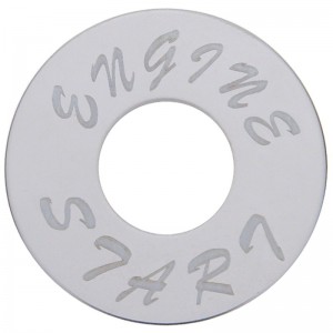 Stainless Steel Peterbilt Switch Plate - Engine Start (Round)