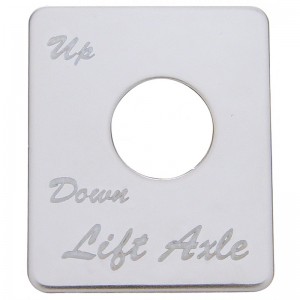 Stainless Steel Peterbilt Switch Plate - Lift Axle (Up/Down)