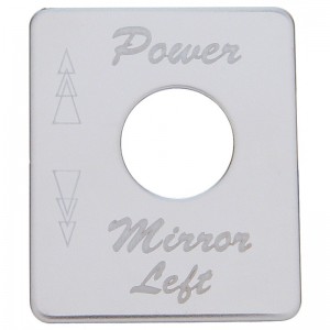 Stainless Steel Peterbilt Switch Plate - Power Mirror (Light)