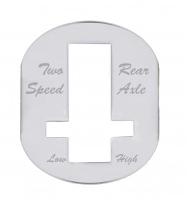 Stainless Steel Peterbilt Switch Plate - Rear Axle (2 Speed)