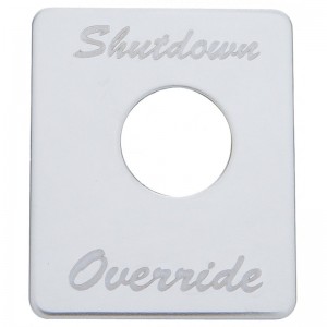Stainless Steel Peterbilt Switch Plate - Shutdown Override