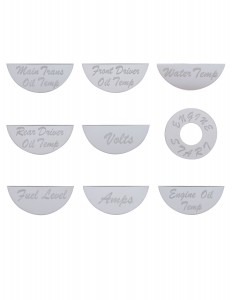 (9/Card) Stainless Steel Peterbilt Gauge Emblem - Gauge Master Pack B