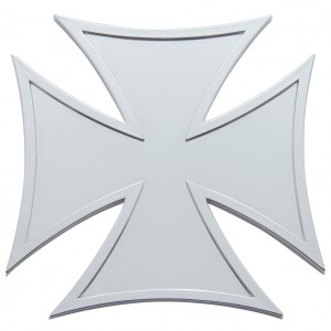 Chrome Plastic Iron Cross Accent
