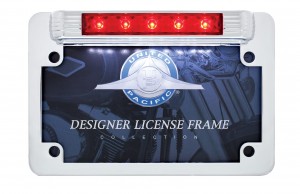 Motorcycle Chrome License Plate Frame With Led Third Brake Light And Led License Light