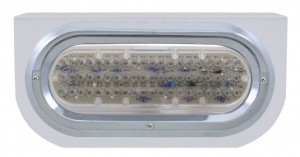 Stainless Steel Light Bracket W/ 60 Amber Led Oval Light W/ Visor - Clear Lens