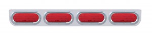 Stainless Steel Light Bracket W/ Four 60 Red Led Oval Light W/ Visor - Red Lens