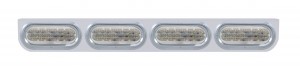 Stainless Steel Light Bracket W/ Four 60 Amber Led Oval Light W/ Visor - Clear Lens