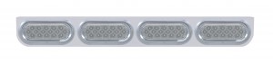 Stainless Steel Light Bracket W/ Four 16 Amber Led Oval Light W/ Visor - Clear Lens