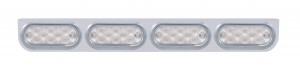 Stainless Steel Light Bracket W/ Four 10 Amber Led Oval Light W/ Visor - Clear Lens