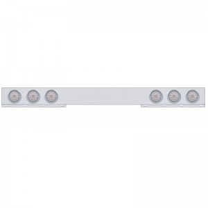 Stainless Steel 1 Piece Rear Light Bar W/ Six 10 Red Led 4" Light W/ Visor - Clear Lens