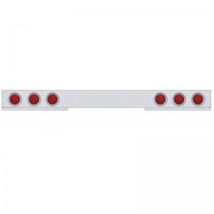 Chrome 1 Piece Rear Light Bar W/ Six 36 Red Led 4" Economy Light W/ Visor - Red Lens