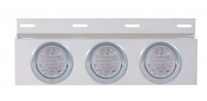 Stainless Steel Top Mud Flap Light Bracket W/ Three 60 Led 4" Light W/ Visor - Clear Lens