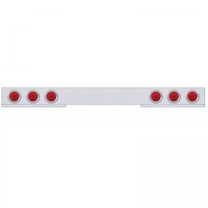 Chrome Rear Light Bar W/ Six 10 Red Led 4" Light W/ Bezel - Red Lens