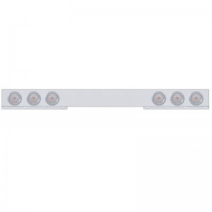 Chrome Rear Light Bar W/ Six 10 Red Led 4" Light W/ Bezel - Clear Lens