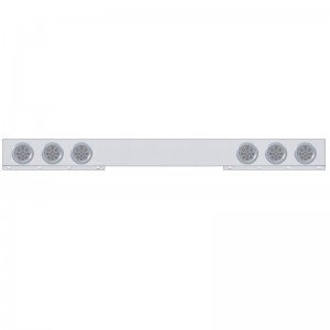 Stainless Steel Rear Light Bar W/ Six 12 Red Led 4" Reflector Light W/ Bezel - Clear Lens