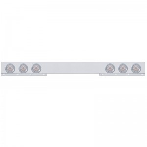 Stainless Steel Rear Light Bar W/ Six 10 Red Led 4" Light W/ Bezel - Clear Lens