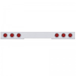 Chrome 1 Piece Rear Light Bar W/ Six 36 Red Led 4" Economy Light W/ Bezel - Red Lens