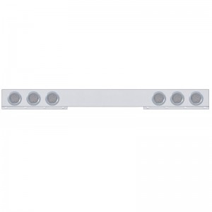 Stainless Steel 1 Piece Rear Light Bar W/ Six 36 Red Led 4" Economy Light W/ Bezel - Clear Lens