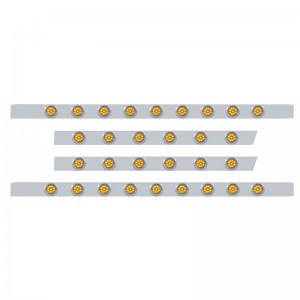 S.S. Peterbilt63" Sleeper Light Panel With Thirty 9 Amber Led 2" Light With Visor-Amber Lens