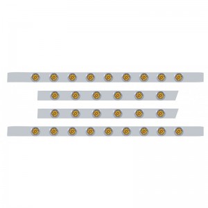 S.S. Peterbilt63" Sleeper Light Panel With Thirty 9 Amber Led 2" Reflector Light With Visor - Amber Lens