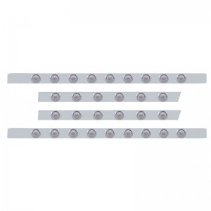 S.S. Peterbilt63" Sleeper Light Panel With Thirty 9 Amber Led 2" Beehive Light With Visor - Clear Lens