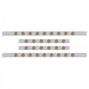 S.S. Kenworth60" Sleeper Light Panel With Thirty 9 Amber Led 2" Reflector Light With Visor - Amber Lens