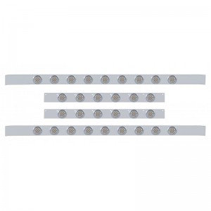S.S. Kenworth60" Sleeper Light Panel With Thirty 9 Amber Led 2" Reflector Light With Visor - Clear Lens