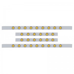 S.S. Kenworth60" Sleeper Light Panel With Thirty 7 Amber Led 2" Reflector Light With Visor - Amber Lens
