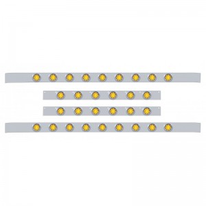S.S. Kenworth60" Sleeper Light Panel With Thirty 9 Amber Led 2" Beehive Light With Visor - Amber Lens