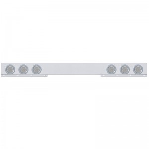 Chrome 1 Piece Rear Light Bar W/ Six 7 Red Led 4" Economy Light W/ Bezel - Clear Lens