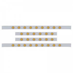 S.S. Kenworth60" Sleeper Light Panel With Thirty 9 Amber Led 2" Light With Bezel - Amber Lens