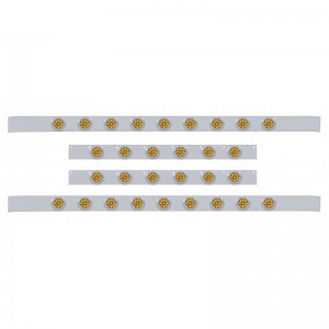 S.S. Kenworth60" Sleeper Light Panel With Thirty 9 Amber Led 2" Reflector Light With Bezel - Amber Lens