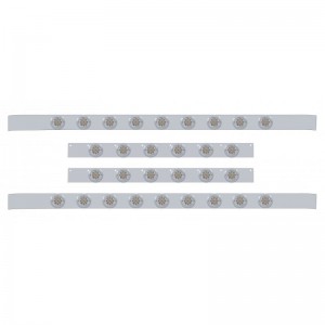 S.S. Kenworth60" Sleeper Light Panel With Thirty 9 Amber Led 2" Reflector Light With Bezel - Clear Lens