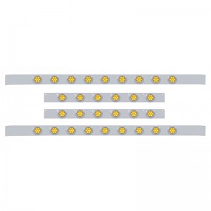 S.S. Kenworth60" Sleeper Light Panel With Thirty 7 Amber Led 2" Reflector Light With Bezel - Amber Lens