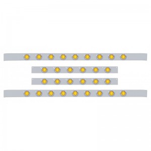 S.S. Kenworth60" Sleeper Light Panel With Thirty 9 Amber Led 2" Beehive Light With Bezel - Amber Lens