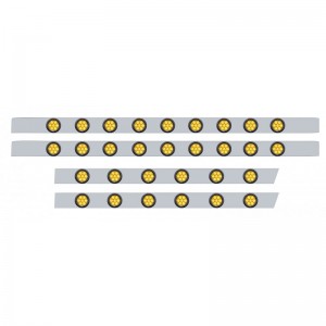 S.S. Peterbilt63" Sleeper Light Panel With Thirty 7 Amber Led 2" Reflector Lt With Grommet - Amber Lens