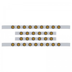 S.S. Kenworth60" Sleeper Light Panel With Thirty 9 Amber Led 2" Reflector Lt With Grommet - Amber Lens