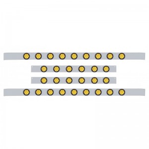 S.S. Kenworth60" Sleeper Light Panel With Thirty 7 Amber Led 2" Reflector Lt With Grommet - Amber Lens