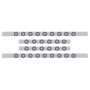 S.S. Kenworth60" Sleeper Light Panel With Thirty 7 Amber Led 2" Reflector Lt With Grommet - Clear Lens