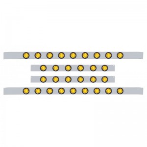 S.S. Kenworth60" Sleeper Light Panel With Thirty 9 Amber Led 2" Beehive Lt With Grommet - Amber Lens