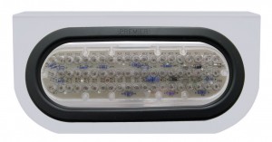 Stainless Steel Light Bracket W/ 60 Amber Led Oval Light W/ Grommet - Clear Lens