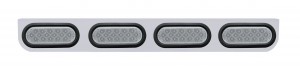 Stainless Steel Light Bracket W/ Four 16 Amber Led Oval Light W/ Grommet - Clear Lens