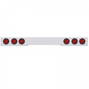 Stainless Steel 1 Piece Rear Light Bar W/ Six 36 Red Led 4" Economy Light W/ Grommet - Red Lens