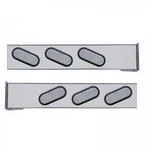 (2/Bulk) Chrome 2 Pcs. Rear Light Bar W/ 6 Slanted 19 Led Oval Clear Lens Light W/ Grommet - 4 Hole Flange Mount
