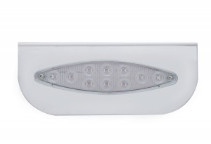 Stainless Steel Bracket W/ 10 Amber Led Cats Eye Light - Clear Lens