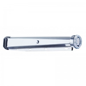 (2/Bulk) 30" Chrome Spring Loaded Mud Flap Hanger 2 1/2" Bolt Center With 2" Reflector 9 Led End Cap With Bezel - Amb Led / Clr Lens