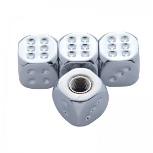 (4/Card) Chrome Dice Valve Caps
