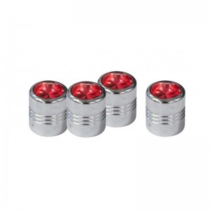 (4/Card) Diamond Valve Caps - Red