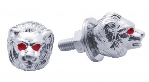 Chrome Lion Head License Plate Fastener