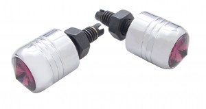 (2/Card) Chrome License Plate Fastener W/ Diamond - Purple